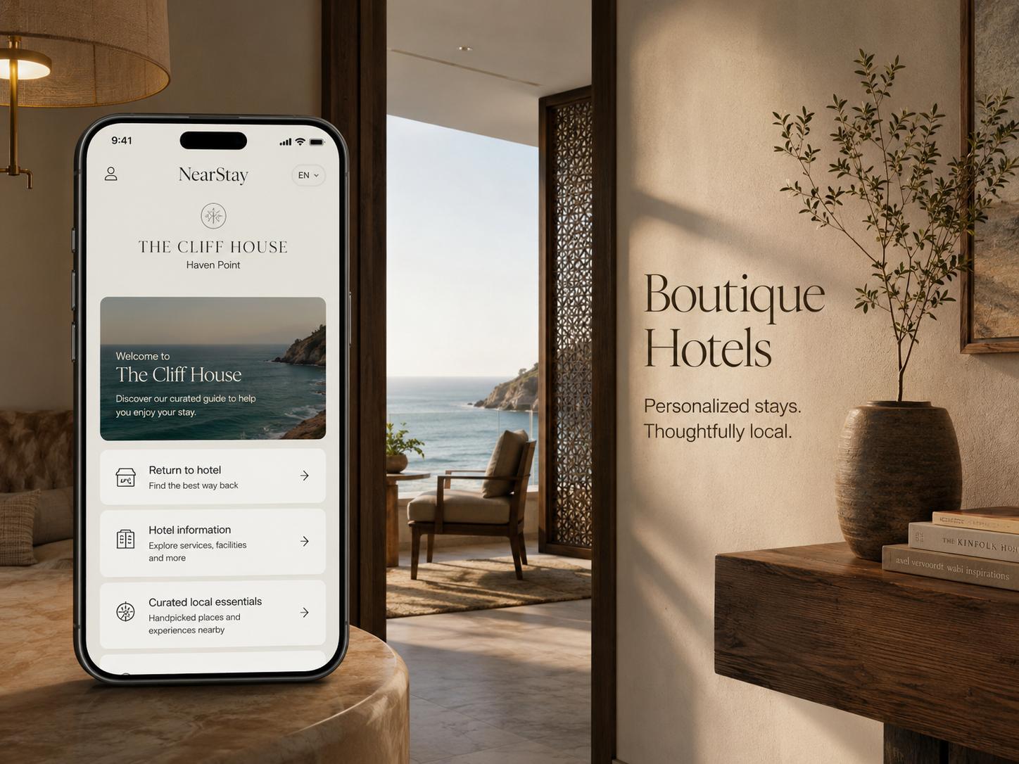 NearStay digital guest guide for boutique hotels